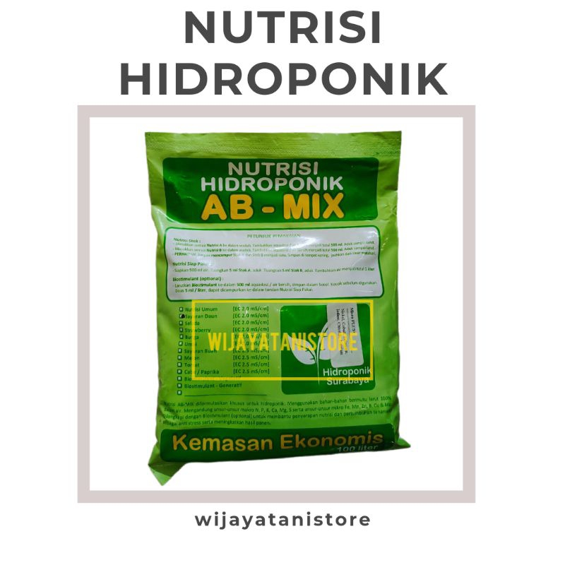 Pupuk AB Mix Nutrisi Tanaman Hidroponik | Ab Mix Daun