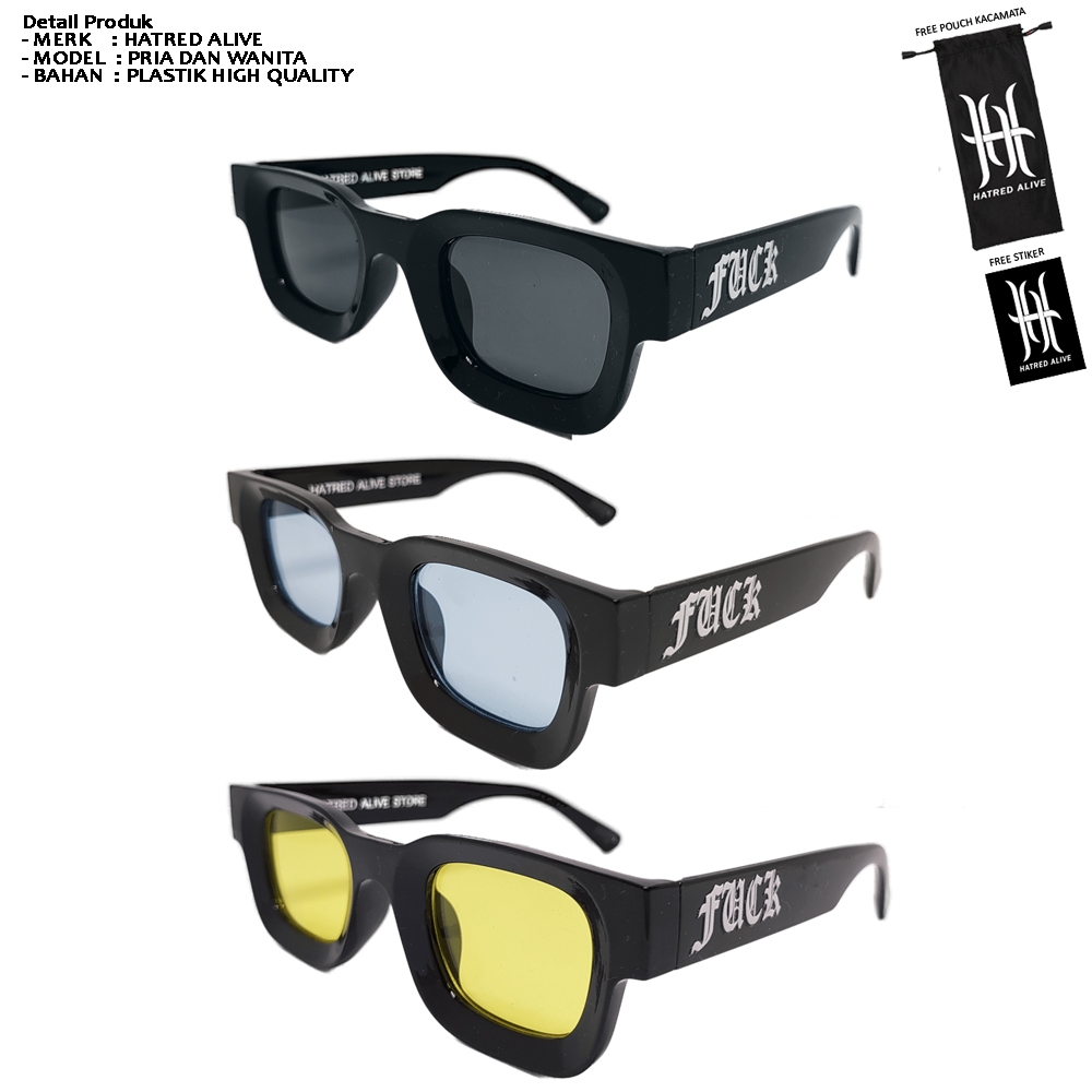 Kacamata Pria Wanita Frame Tebal Distro Branded Original HATRED ALIVE Sunglasses Anti Radiasi Local 
