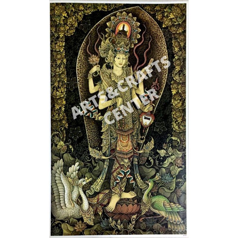 Gambar 3D Papertole Dewi Saraswati / kerajinan tangan papertole