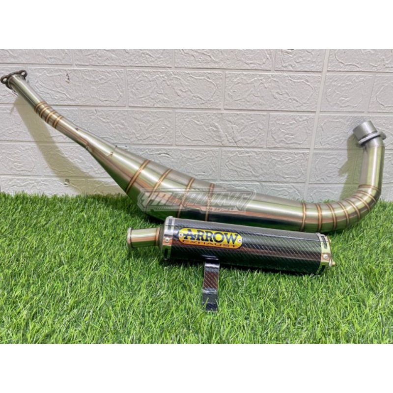 Knalpot Satria Hiu Satria Lumba Satria 2tak Repsol Kolong ARROW Carbon