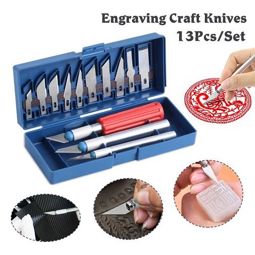 

Set Pisau Ukir Seni 13 in 1 Crafting Knife 3 Handle Pisau