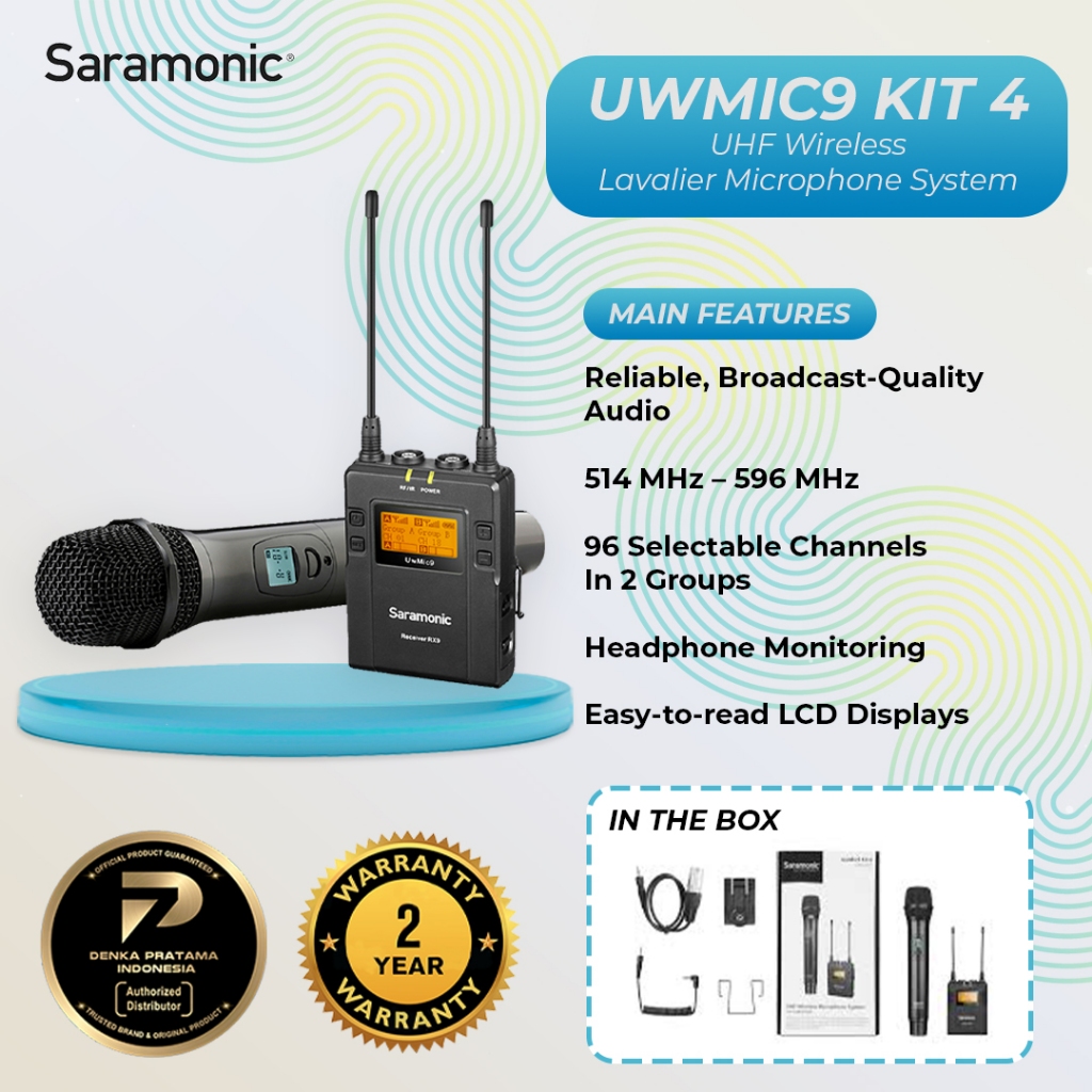 Saramonic Microphone UwMic9 Kit4 UHF Wireless Lavalier Mic System