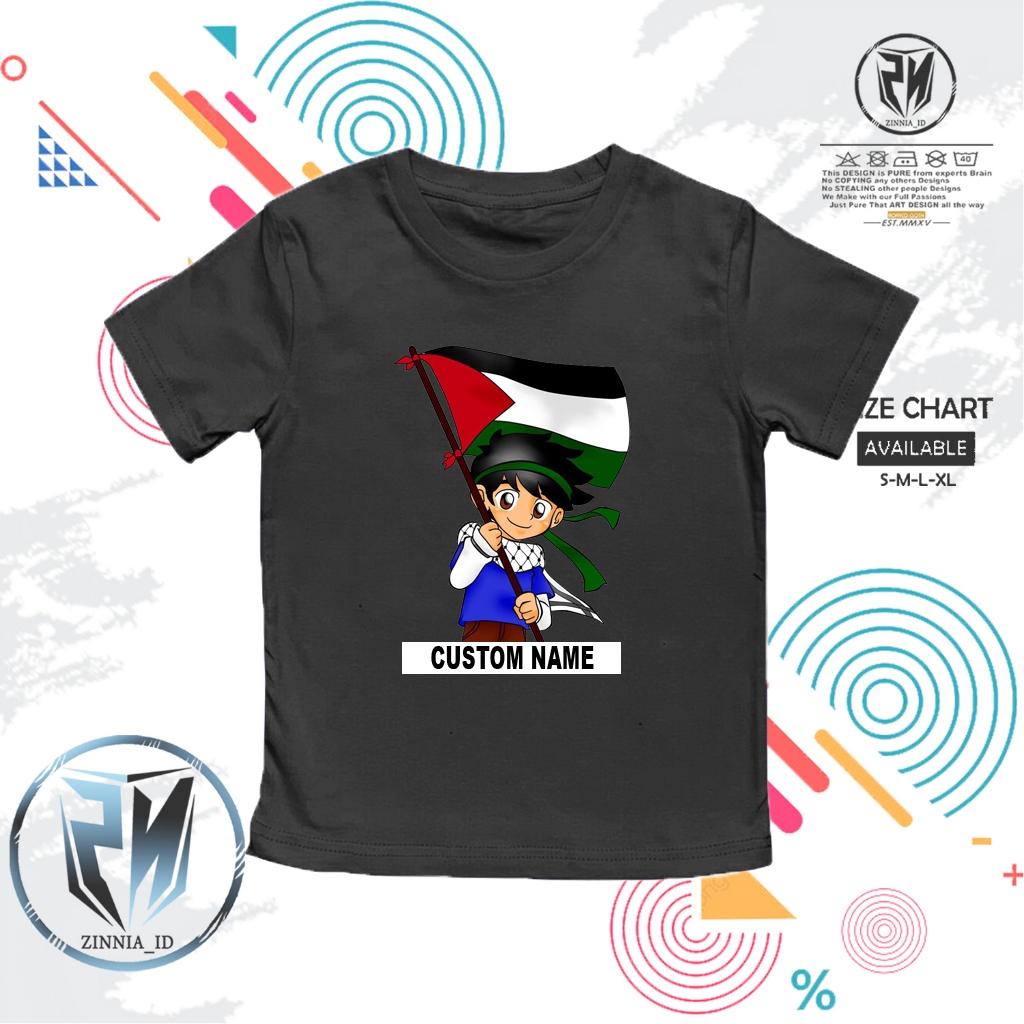KAOS ANAK PALESTINA PALESTINA CUSTOM NAMA