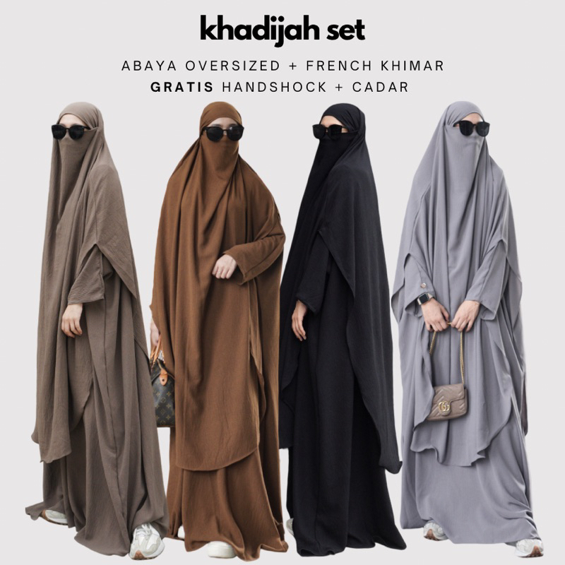 Khadijah Set | Abaya dan French khimar