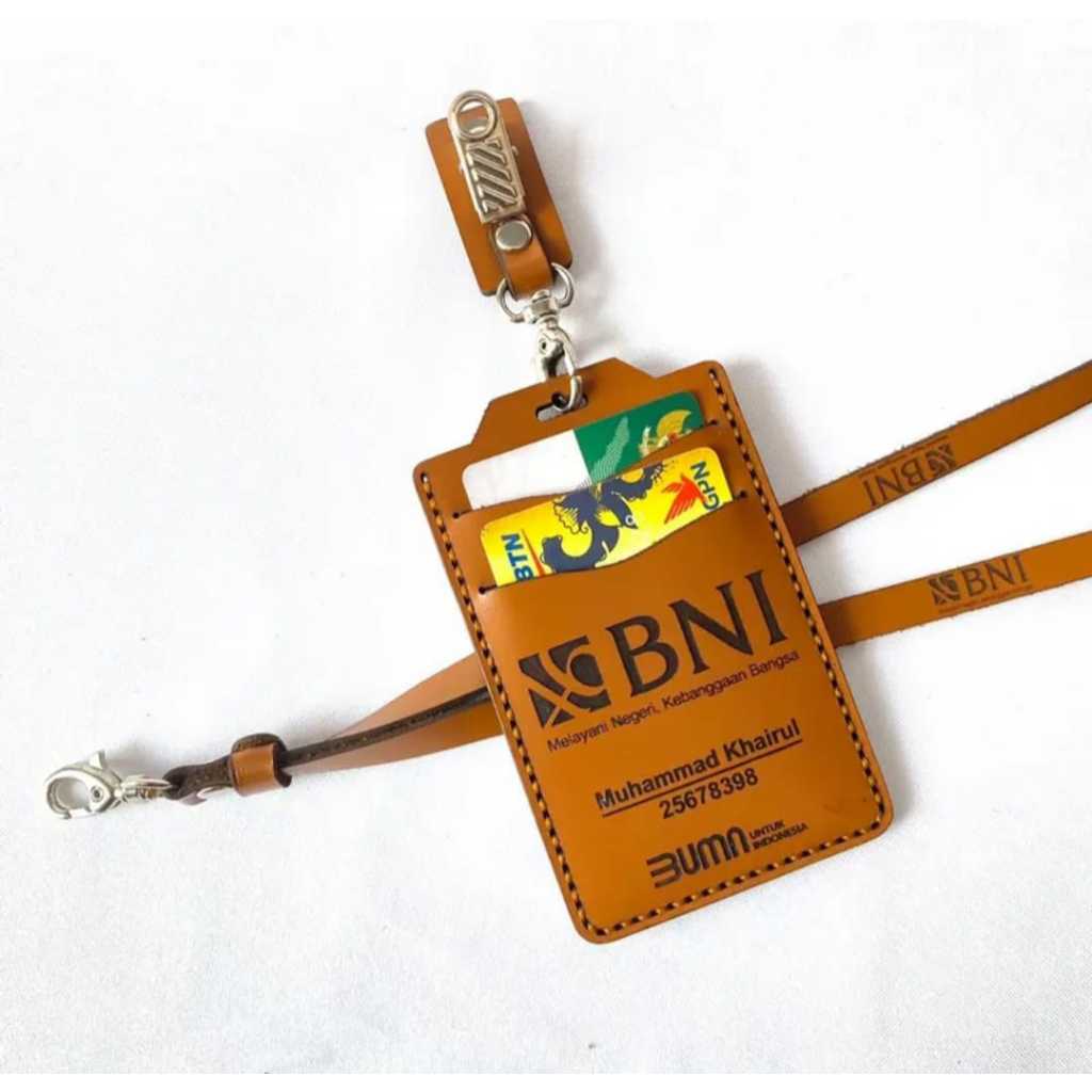

( NEW ) NAME TAG HOLDER KULIT SAPI ASLI - ID CARD HOLDER KULIT BEST SELLER CUSTOM