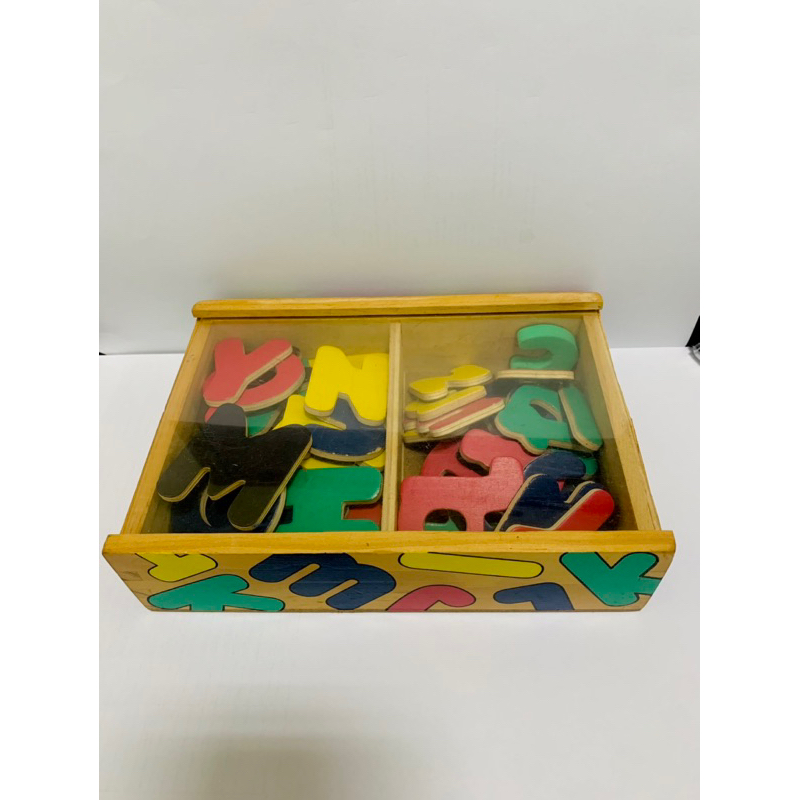 preloved magnetic wooden alphabet melissa and doug