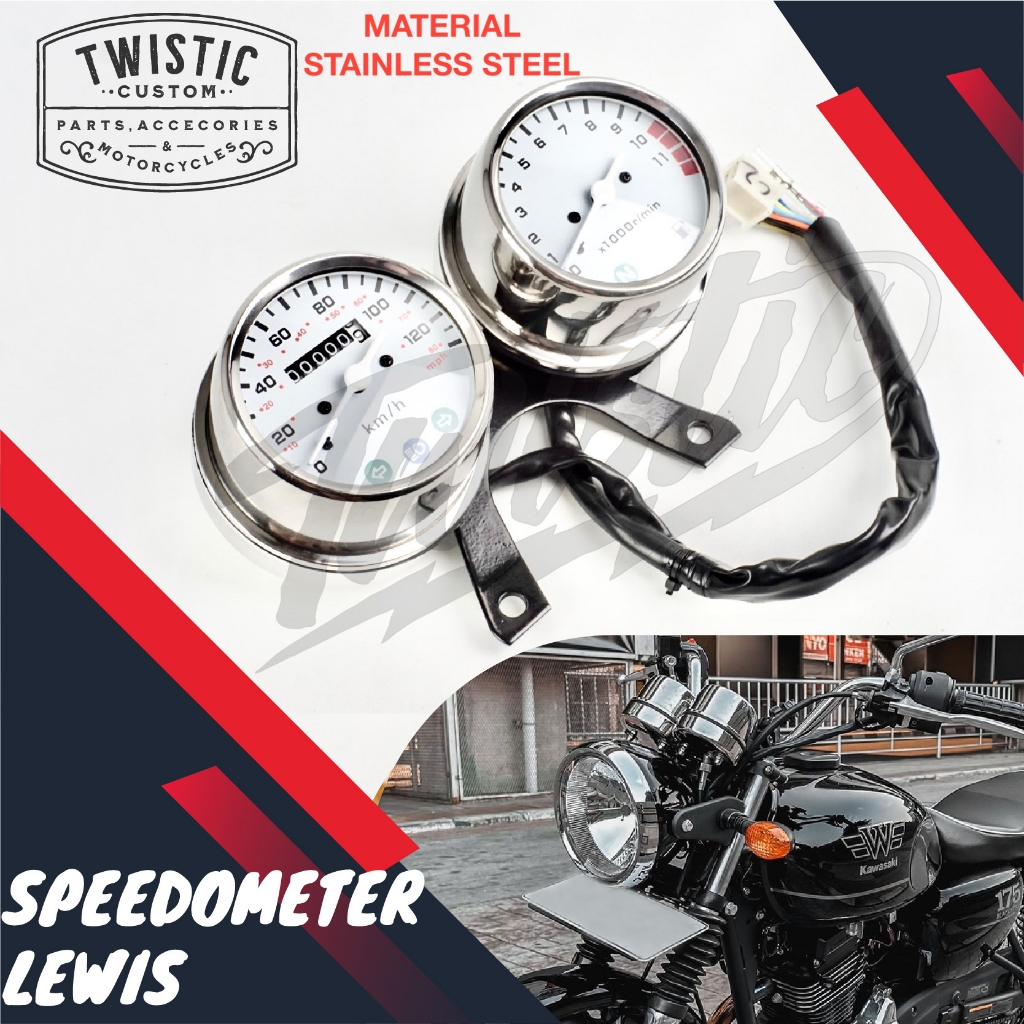 Speedometer Tachometer Analog Universal untuk Motor Karburator, Tampilan Ganda, Cocok untuk Modifika