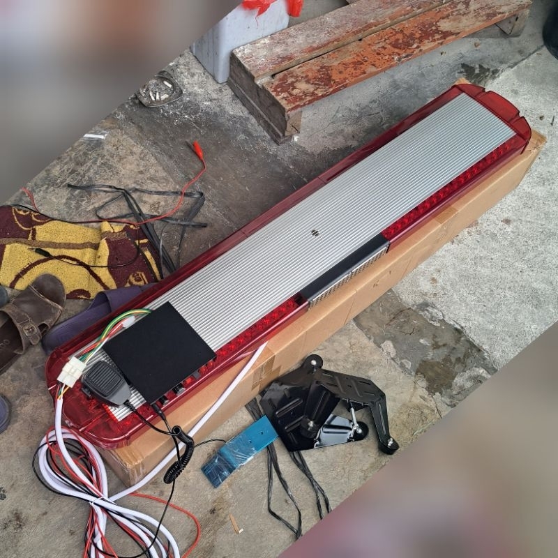 Lampu atap mobil 12v  bar slim +modul sirine led merah 120cm