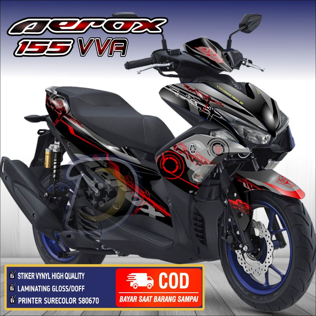 Decal Aerox 155 VVA Lama Striping AEROX 155 Lama Stiker Aerox 155 Old Hitech