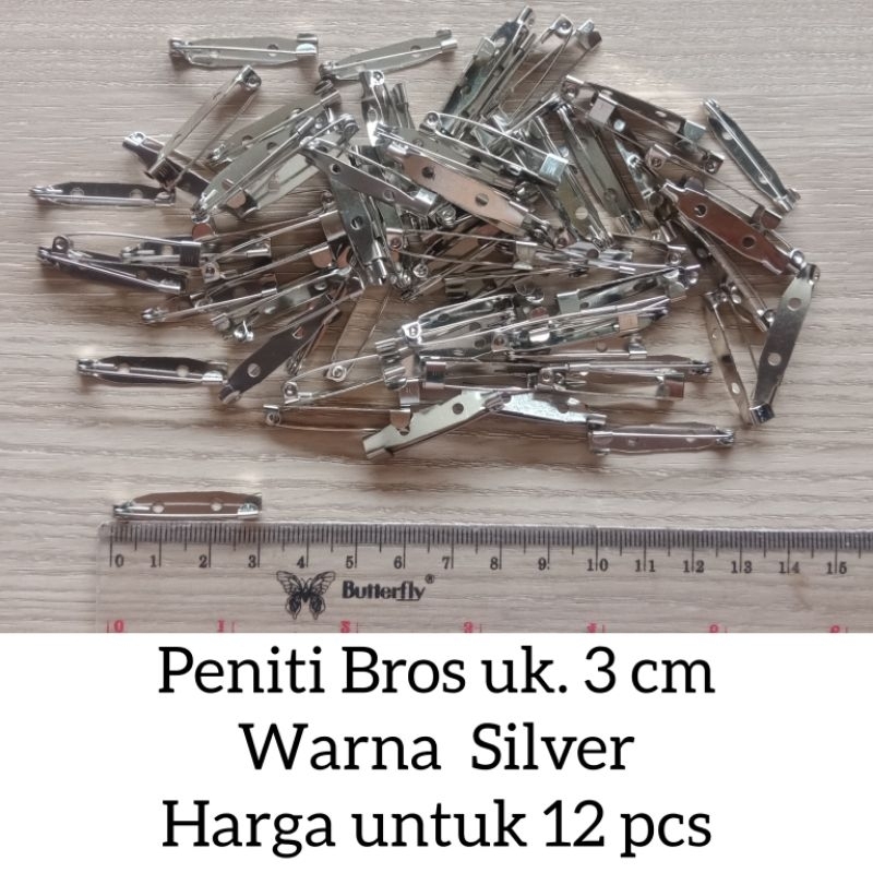 [12 pcs] peniti bros 3cm / peniti bros / peniti bross / peniti bros besar / peniti bros dagu / penit