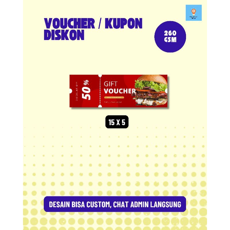 

Cetak Voucher / Kupon Diskon Premium 160 gsm