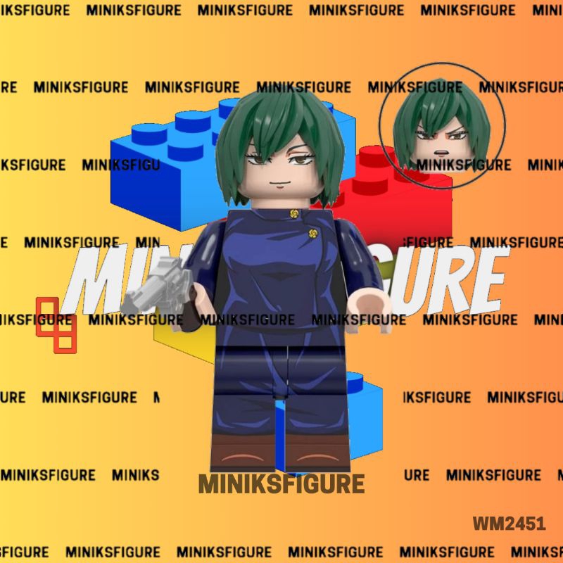 Mainan Balok Susun Figure Mini Zen'in Mai | Zenin Mai Anime Jujutsu Kaisen Figure