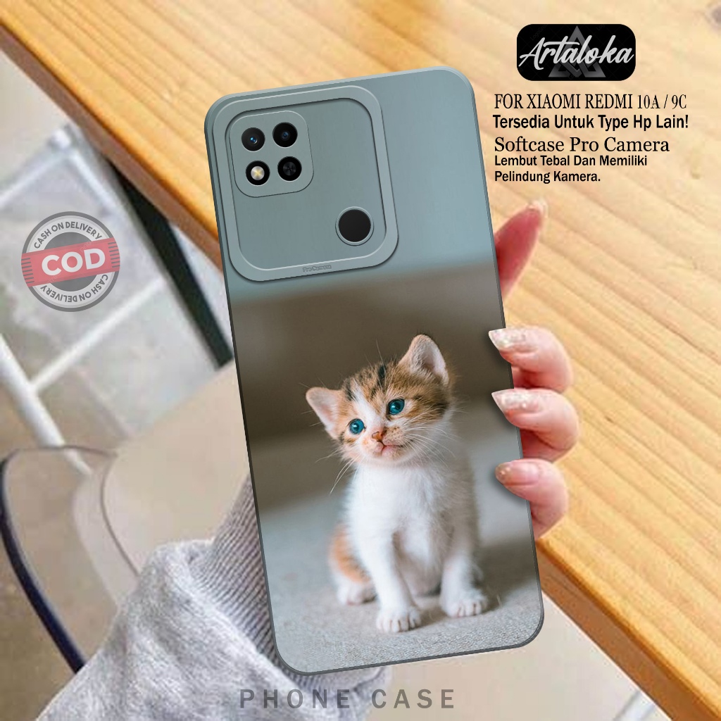 Softcase Hp Xiaomi Redmi 9C/10A Fashion Case Kucing Case Xiaomi Redmi 9C/10A Silikon TPU Pro Camera 