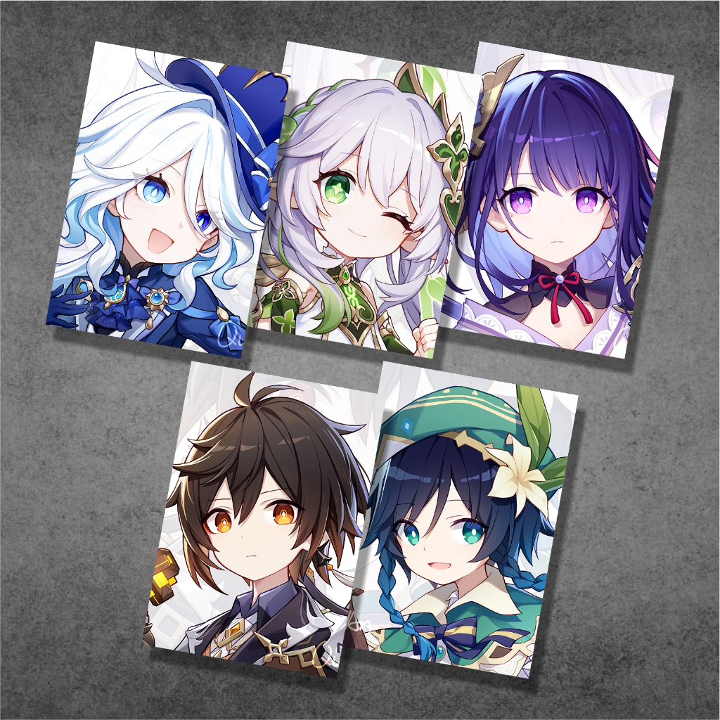 Koleksi Poster A5 Game Genshin Impact B - Aether Alhaitham Ayaka Ayato Diluc Eula Furina Ganyu HuTao