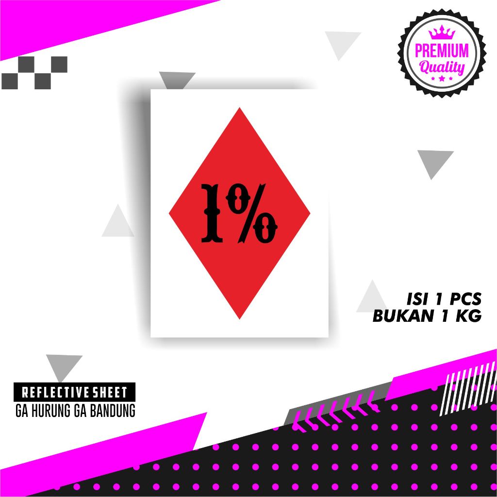 Stiker Motor Viral Logo 1% Stiker Cutting Keren Viral Tiktok Variasi Motor Keren