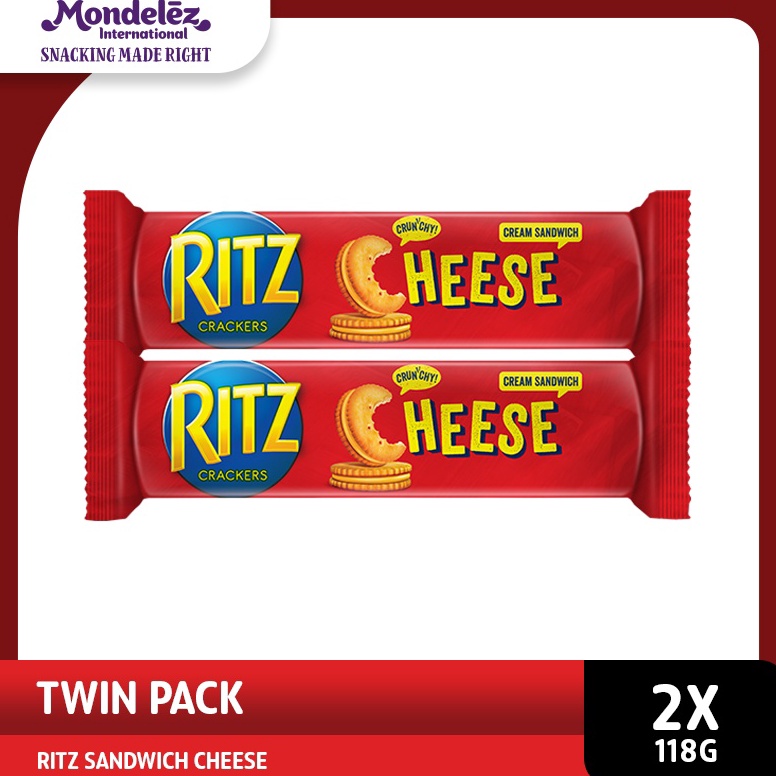 

MGQ0H Ritz Sandwich Biskuit Rasa Keju 118 gr cemilan favorit dengan krim keju - twinpack Reeady Stok :)ㄏ