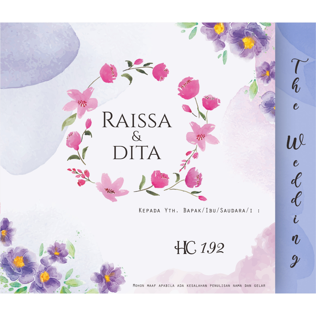 

Undangan Pernikahan Sakura Pink Lilac (HC 192 - Lipat 2)