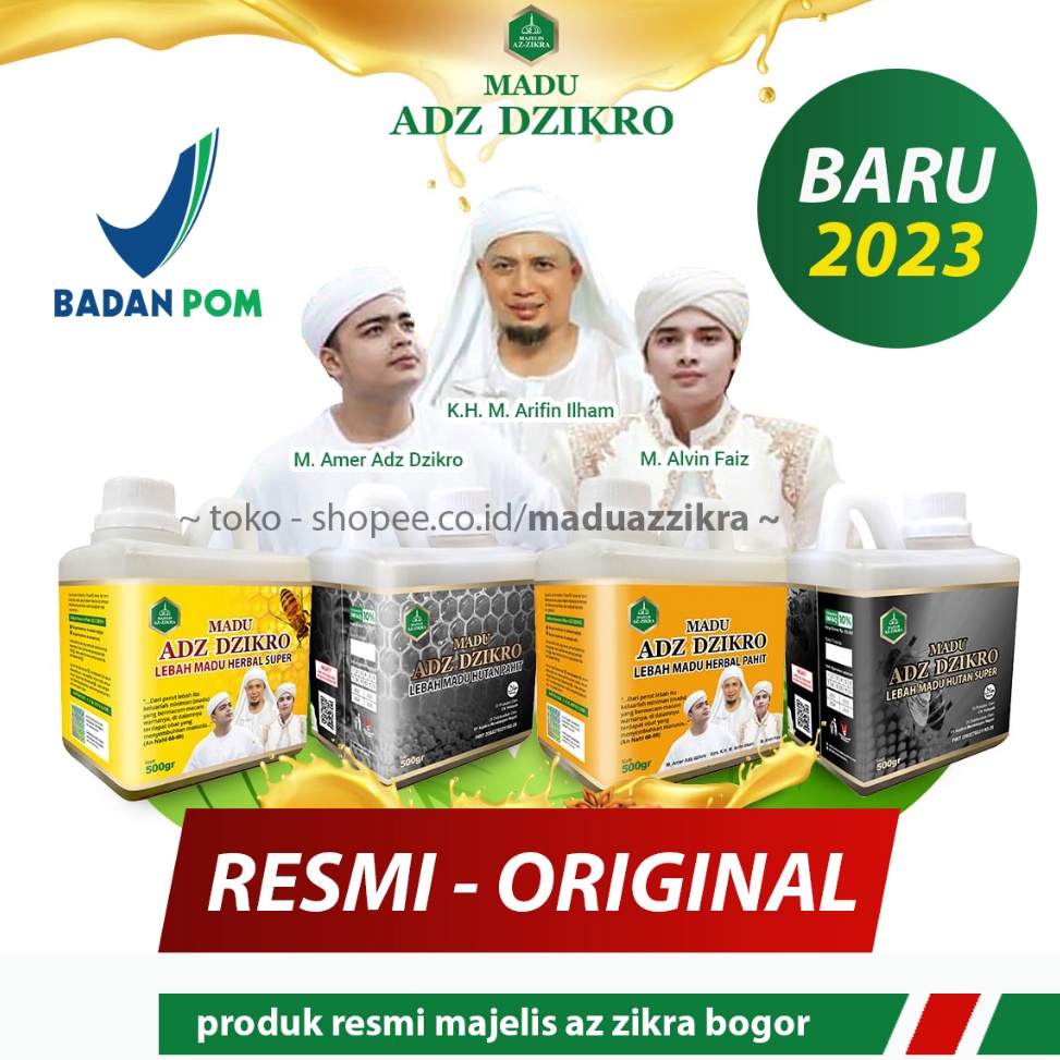 

[H0S67] Madu Adzikra Herbal Super Original Hitam Pahit Az Zikra Asli 100% 500 gr Best ⌐■