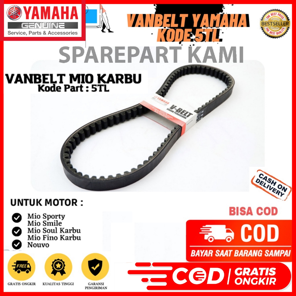 VANBELT V BELT BAN PENGGERAK ONLY MIO SPORTY , MIO SMILE , MIO SOUL KARBU FINO KARBU MIO LAMA FINO K