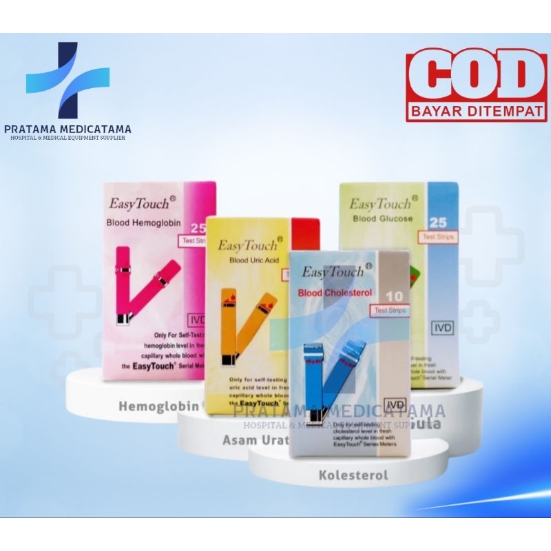Strip Easy Touch GCU Stick Easytouch Gula Darah Kolesterol Asam Urat Hemoglobin HB