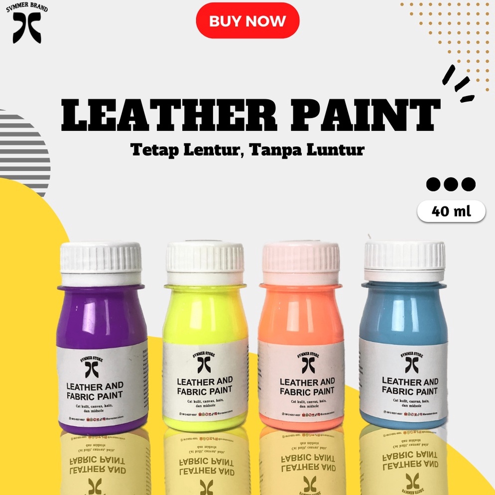 

[Produk W860] Cat Sepatu, Cat Tas, Cat Canvas, Suede, Cat Kulit, Dompet Leather Paint Untuk Bahan Sintesis/ Syntetic - SUMMER BRAND 71