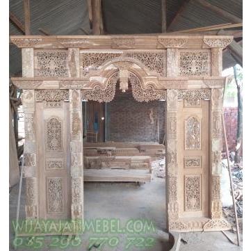 Kusen Pintu Ukir Gebyok Jepara Kayu Jati Mentah Belum Finishing