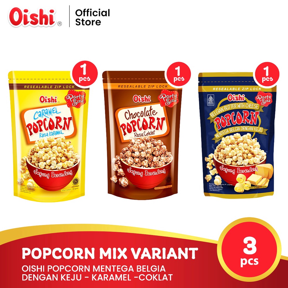 

[Produk WZ67] Oishi Popcorn Mix Variant (3pcs) Best