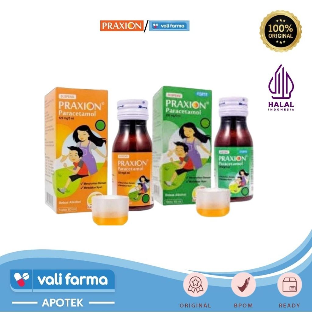 PRAXION - Sirup Penurun Demam Anak dan Pereda Nyeri | Praxion Suspensi | Praxion Suspensi Forte