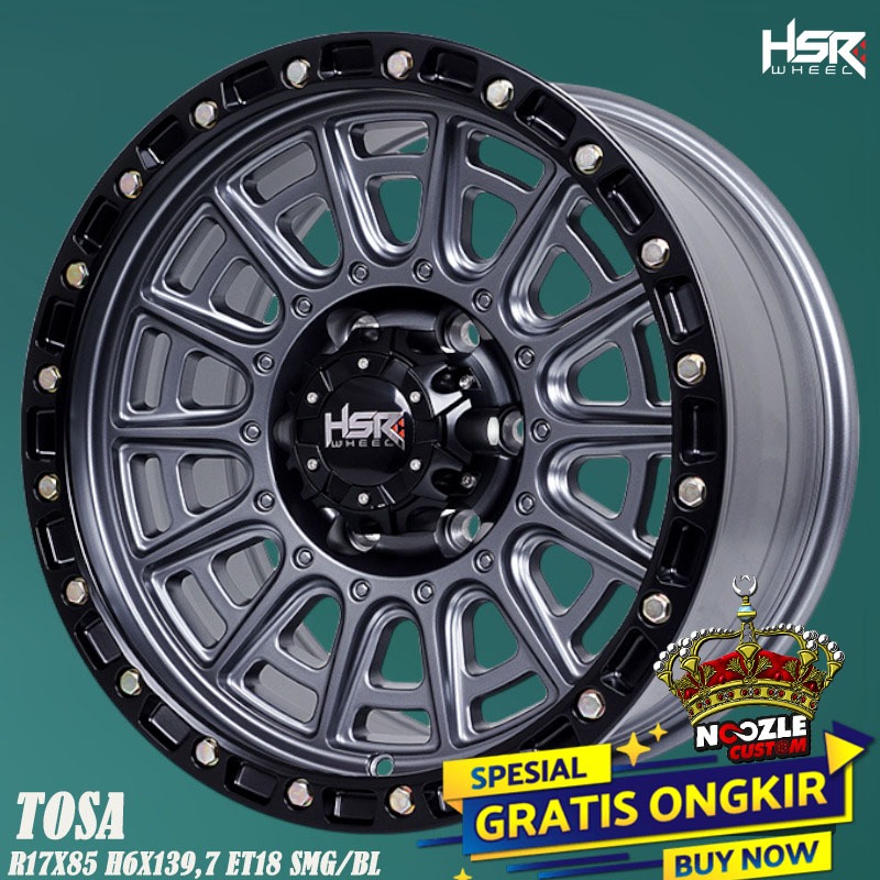 Velg Mobil Pajero Ring 17 Baut 6 Spack offroad Pelek Mobil Fortuner Ring 17 Type HSR Tosa