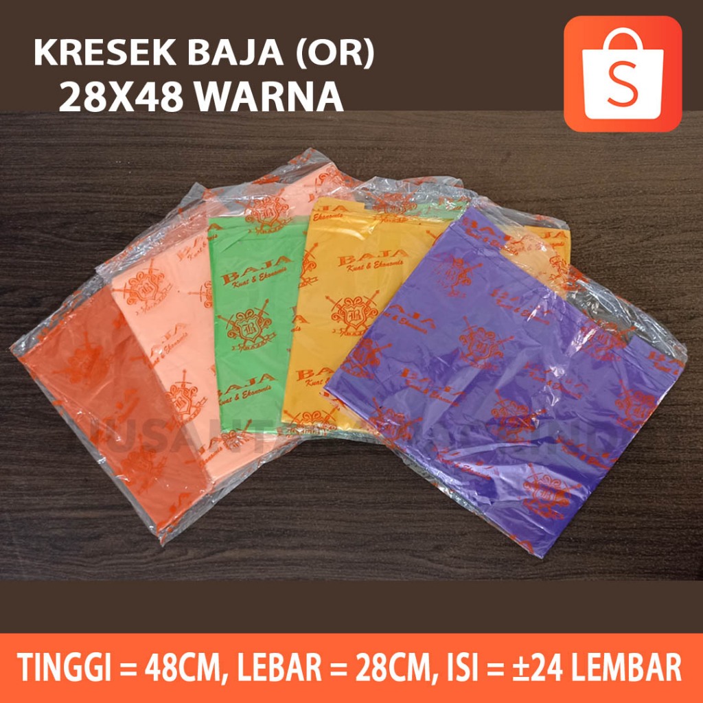 Kantong Kresek Baja 28x48 Warna Isi 24 Lembar
