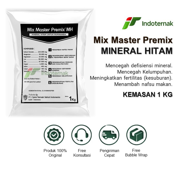 MIX MASTER MH - Mineral Hitam Untuk Hewan Ternak Sapi Kambing Domba