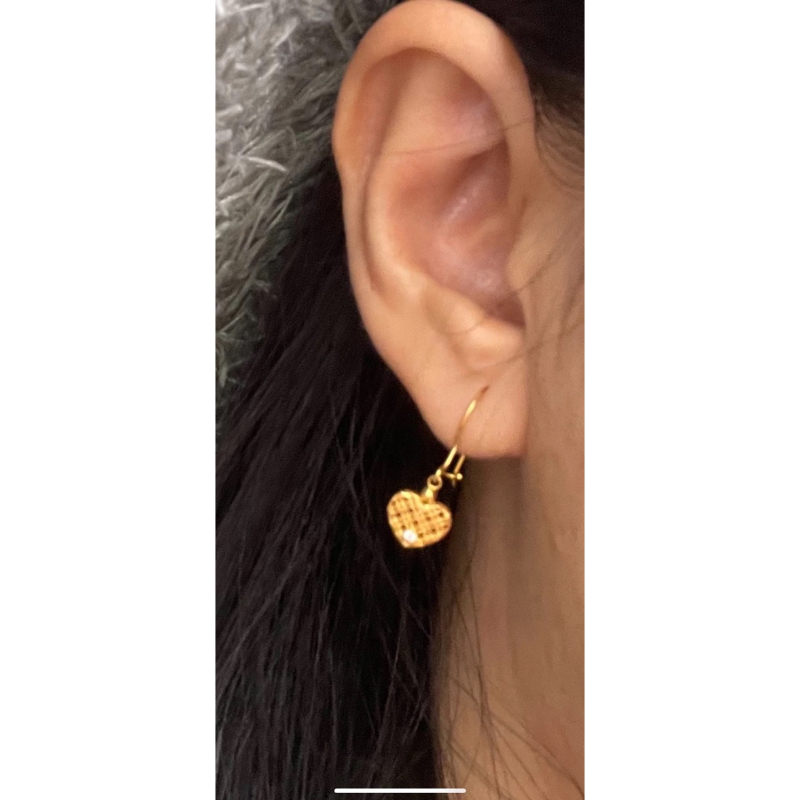 Anting emas asli kadar 700 model hati full