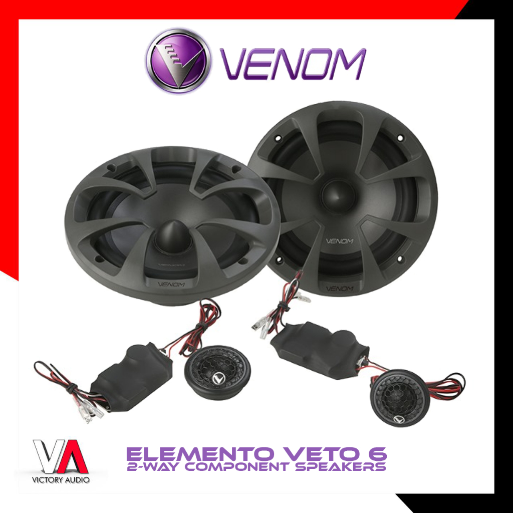 Speaker Split 2-Way Component System VENOM ELEMENTO VETO 6 Mid Bass 6 Inch + Tweeter + Crossover 50 