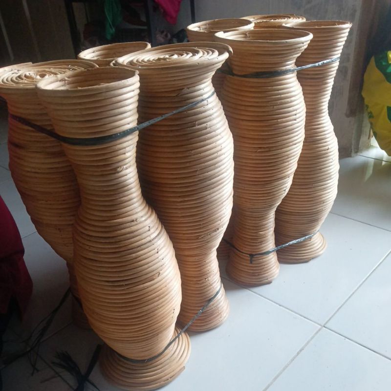 ( termurah )pot rotan tinggi 50 cm / vas rotan tinggi 50 cm