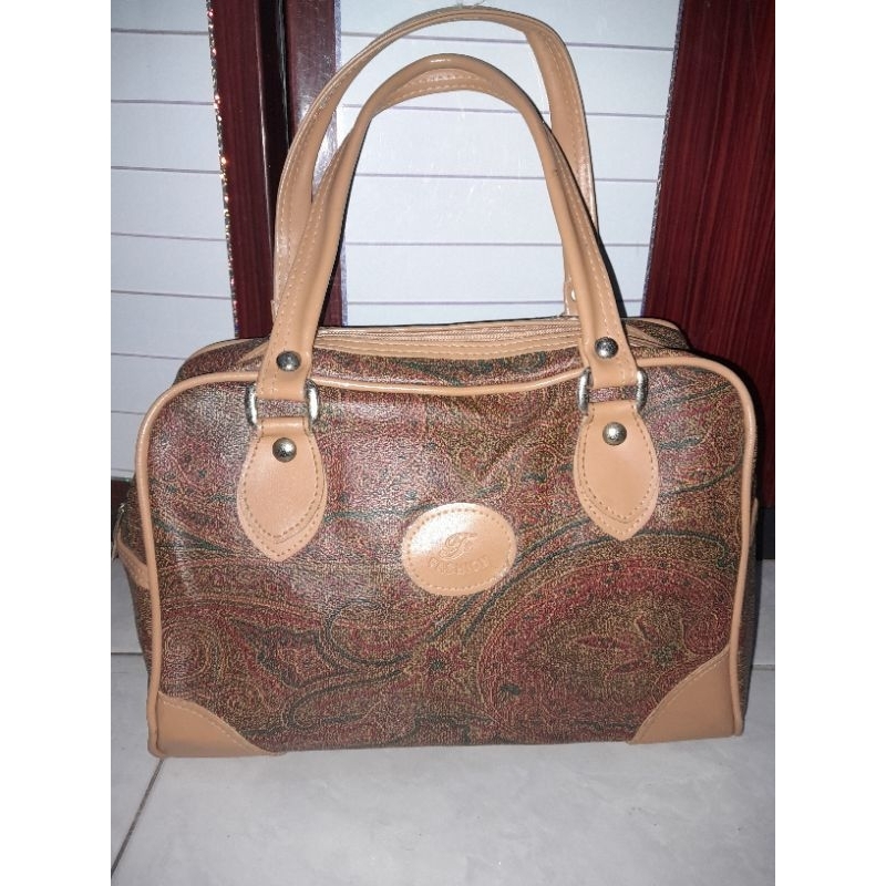 handbag ala Etro kulit tebal lentur monza bag preloved