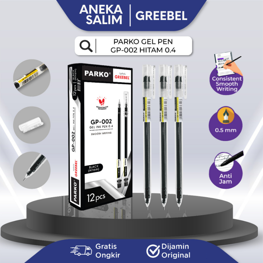 

Anekasalim - Pena Gel Parko GP-002 0.4MM (1 Lusin / 12 Pcs)