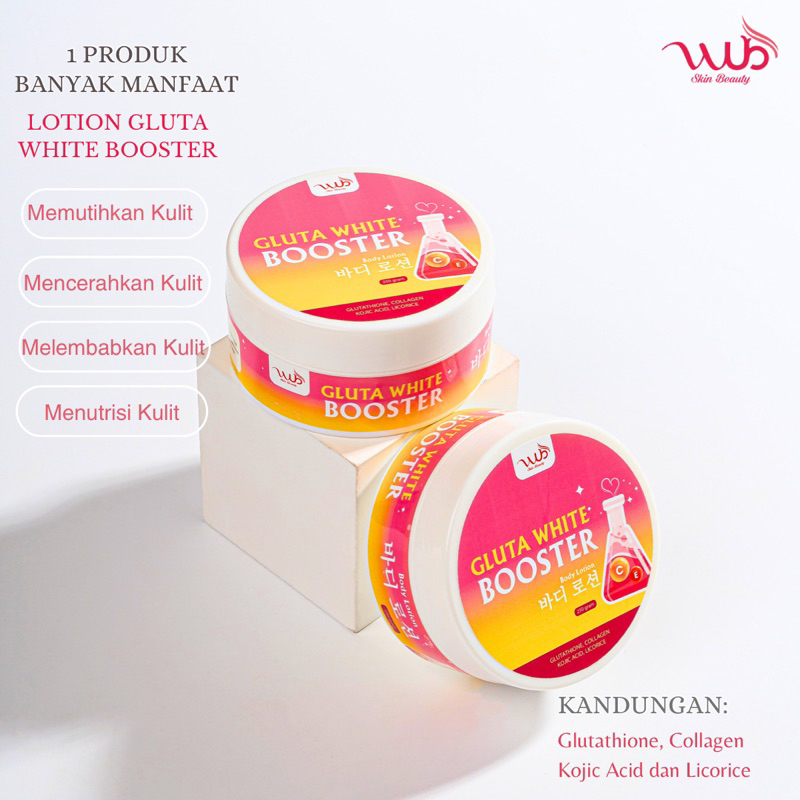 WUB Gluta White Booster Body Lotion 250gr – Buy 1 Get 2 FREE Cerahkan & Lembapkan Kulit Seketika