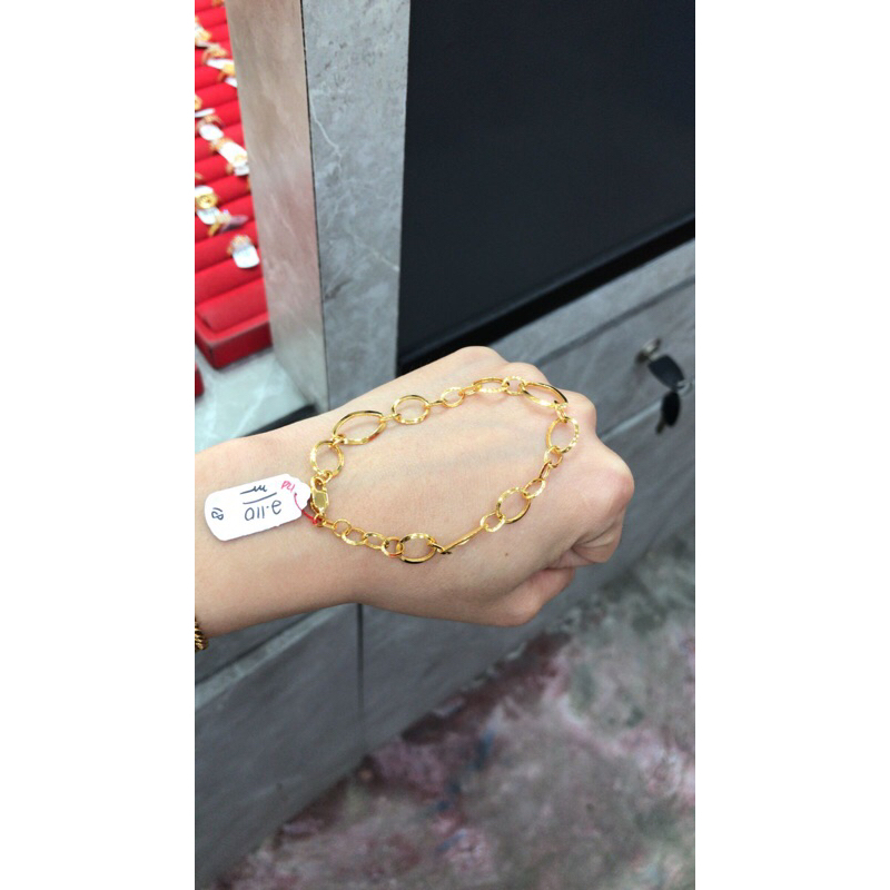 Gelang rantai fancy emas asli 375/8k