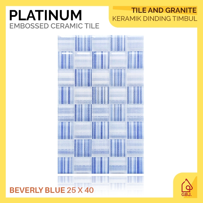 KERAMIK PLATINUM 25 X 40 BEVERLY BLUE / KERAMIK DINDING TIMBUL GLOSSY