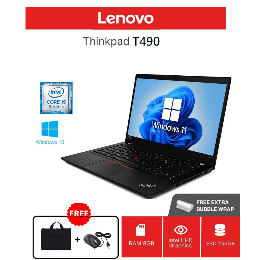 LAPTOP TOUCHSCREEN LENOVO THINKPAD T490 CORE I5 GEN 8 RAM 24GB-1TB SSD