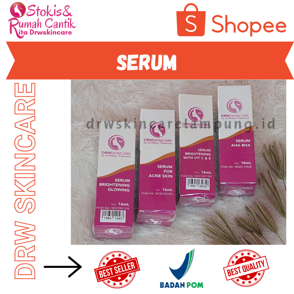Serum Glowing, Pemutih, jerawat, flek Terbaik Klinik Drw Skincare 100% Original Bpom