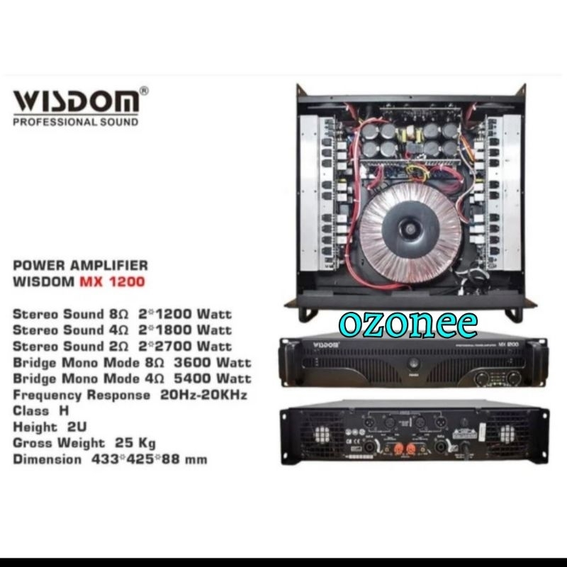 Power Amplifier Wisdom MX 1200 MX1200 2 Channel  Original