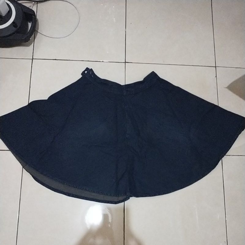 PRELOVED Rok Skirt Denim Dual Jeans A Line