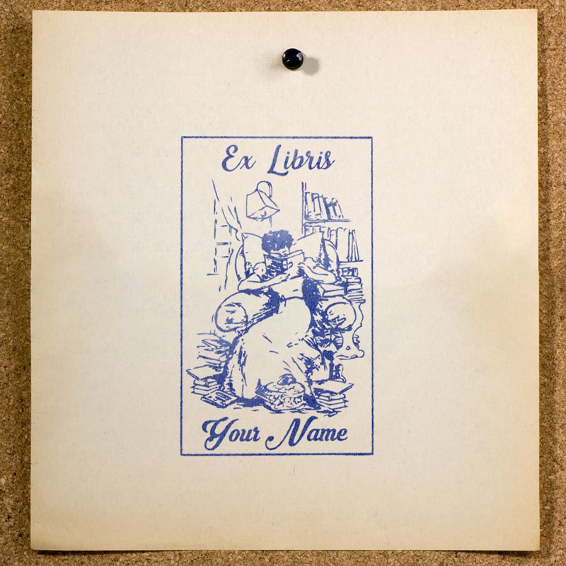 

Stempel Buku Ex Libris Custom Nama | Desain Bookworm | SE-46 | Perpustakaan Pribadi