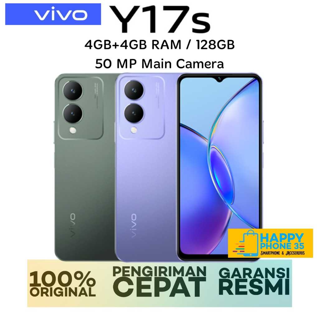 VIVO Y17s - RAM 4GB+4GB / 128GB ROM - 50 MP Camera - Garansi Resmi