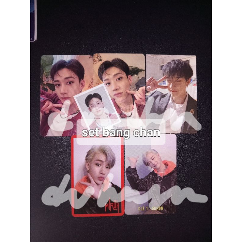 set pc bangchan stray kids fankit photocard id pic memcop mempose goseng golive miroh