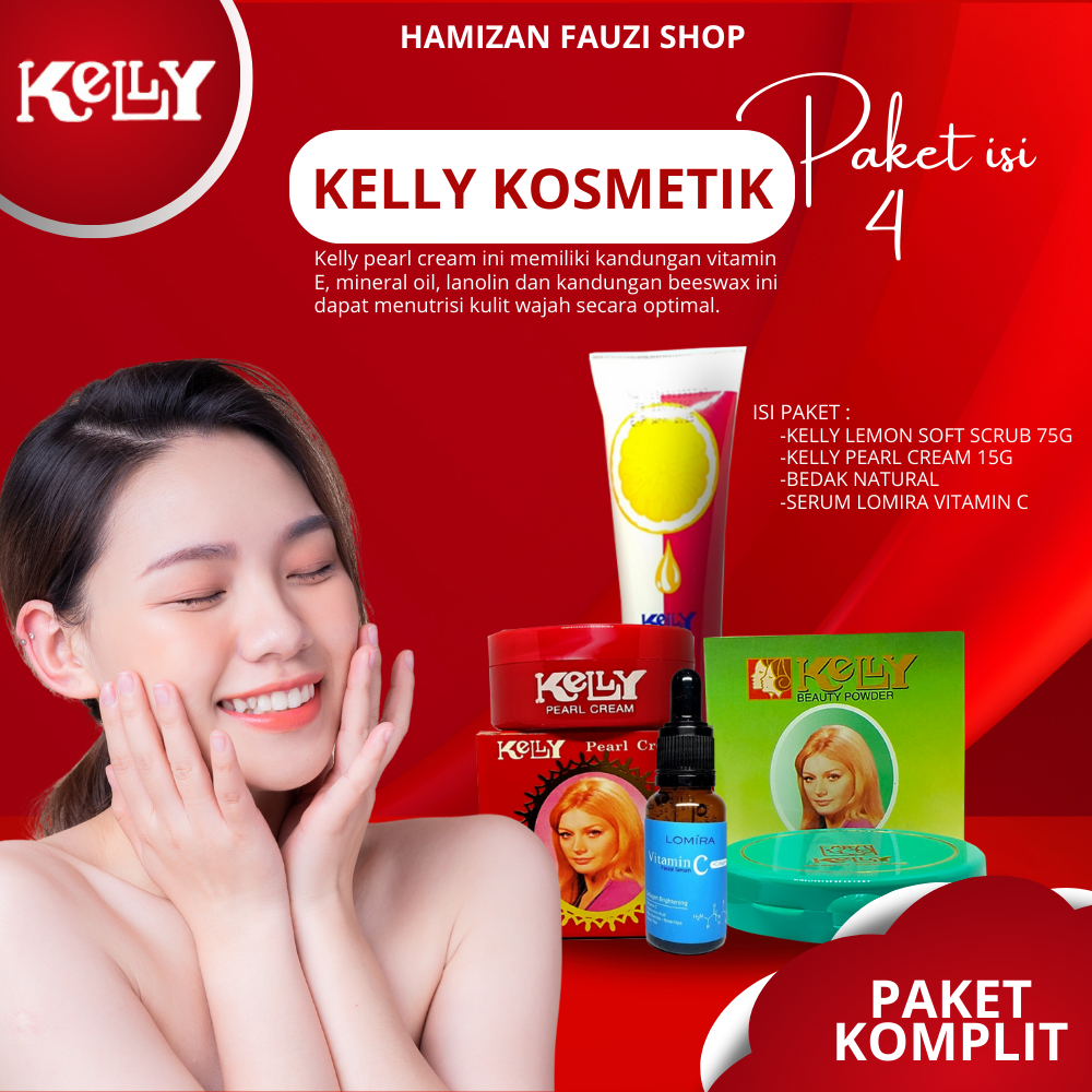 Paket Komplit Kelly Pearl Cream + Lemon Soft Scrub + Bedak Natural 4 Produk  |  HAMIZAN FAUZI SHOP