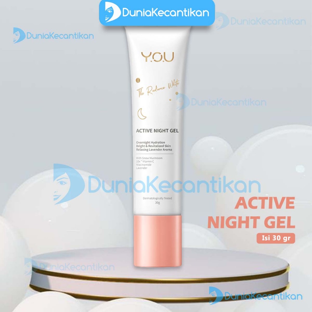 YOU Radiance White Night Gel 30gr Pelembab Wajah Krim malam YOU Mencerahkan Wajah Moisturizer Gel