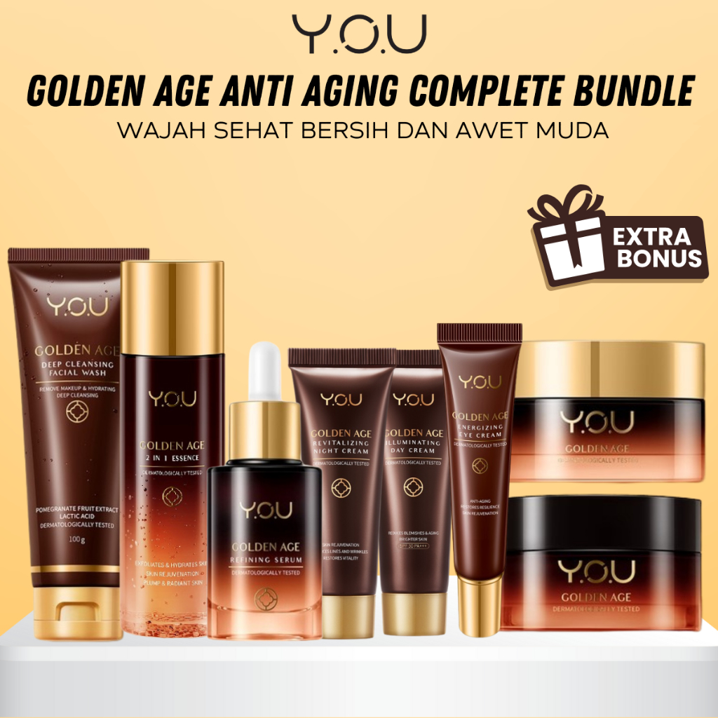 YOU GOLDEN AGE Paket Lengkap Skincare Anti Aging | Atasi Flek Hitam Dan Cegah Penuaan Dini