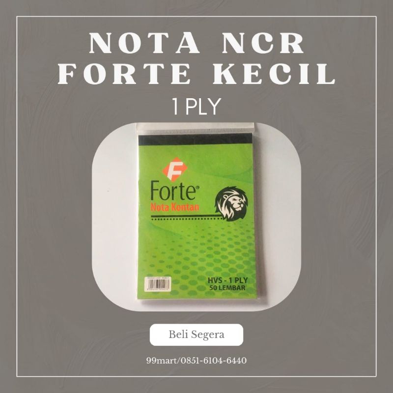 

NOTA NCR FORTE KECIL 1 PLY